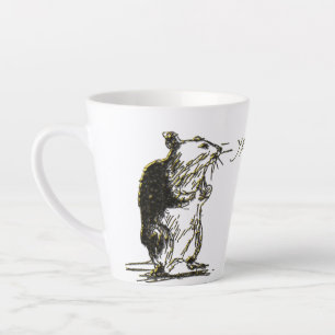 Tasse Latte Rat Année émail effet latte de latte d'anniversair