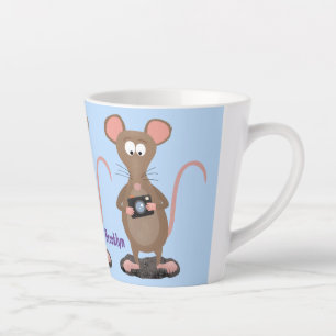 Tasse Latte Rat drôle avec dessin animé de la caméra