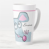 Tasse Latte rat drôle, rat, Noël (Angle droit)