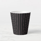 Tasse Latte rayé noir et rose (Devant)