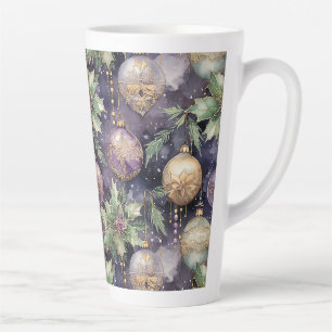 Tasse Latte Rayon de luxe : Violet et or Splendo de Noël