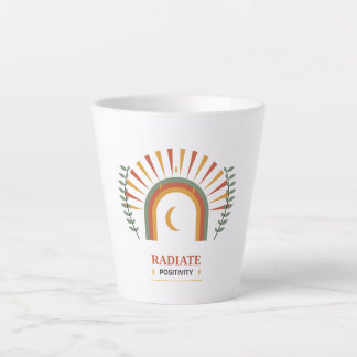 Tasse Latte Rayonner de positivité Boho Céleste Soleil Lune Bo