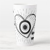 Tasse Latte Rayons, Coeur, Monographie de protection des yeux (Devant)