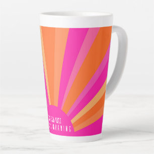 Tasse Latte Rayons colorés Inspirationnels personnalisés rose