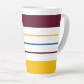 Tasse Latte Rayures ambrées jaunes automnales (Angle droit)
