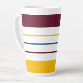 Tasse Latte Rayures ambrées jaunes automnales (Angle gauche)