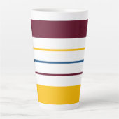 Tasse Latte Rayures ambrées jaunes automnales (Devant)