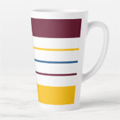 Tasse Latte Rayures ambrées jaunes automnales (Droite)