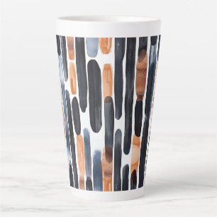 Tasse Latte Rayures bleu marine et orange rouille