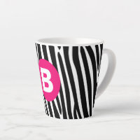 Rayures Classiques de Zèbre Monogramme Rose Clair