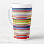 Tasse Latte Rayures colorées chaudes (Angle gauche)