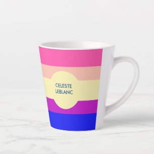 Tasse Latte Rayures Colorées Vives-Été-