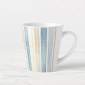 Tasse Latte Rayures Crème Bleu de Plage (Droite)