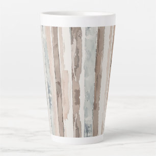 Tasse Latte Rayures Crème Marron Bleu  