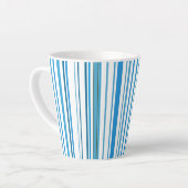 Tasse Latte Rayures de couleur de plage bleue (Angle gauche)