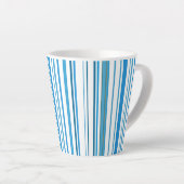 Tasse Latte Rayures de couleur de plage bleue (Angle droit)