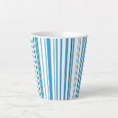 Tasse Latte Rayures de couleur de plage bleue (Devant)