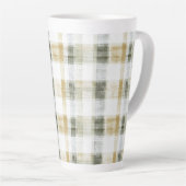 Tasse Latte Rayures écossaises jaune vert blanc (Angle droit)