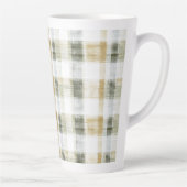 Tasse Latte Rayures écossaises jaune vert blanc (Droite)