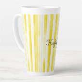Tasse Latte Rayures Jaune Citron (Angle gauche)