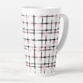 Tasse Latte Rayures noires roses (Angle droit)