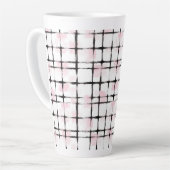 Tasse Latte Rayures noires roses (Angle gauche)