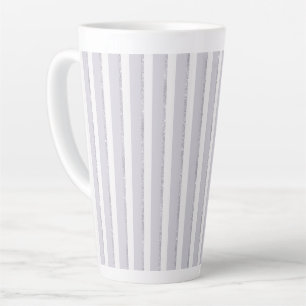 Tasse Latte Rayures Pailletées Violet Lavande Blanc