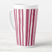 Tasse Latte Rayures rouges Bordeaux (Angle gauche)