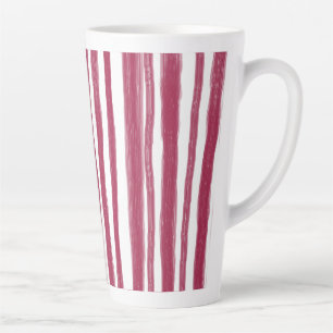 Tasse Latte Rayures rouges Bordeaux