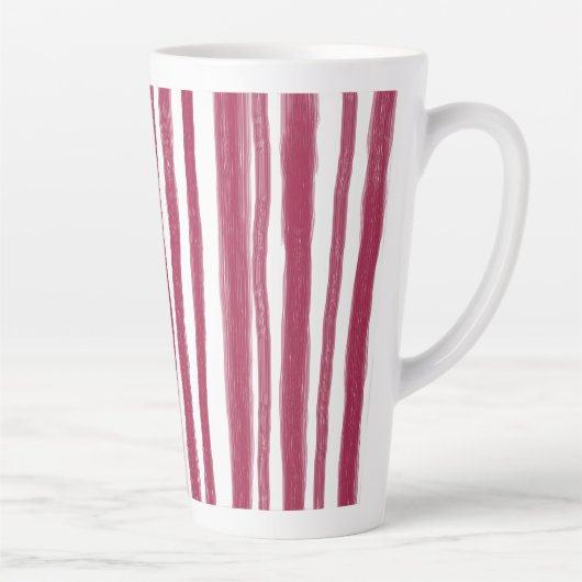 Tasse Latte Rayures rouges Bordeaux (Droite)