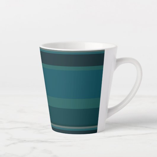 Tasse Latte Rayures sarcelle (Droite)
