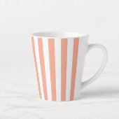 Tasse Latte Rayures verticales abricot et blanc (Droite)