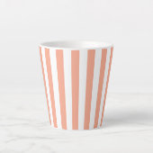 Tasse Latte Rayures verticales abricot et blanc (Devant)