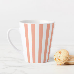 Tasse Latte Rayures verticales abricot et blanc