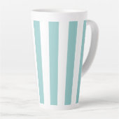 Tasse Latte Rayures verticales sarcelle clair et blanc (Angle droit)