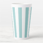 Tasse Latte Rayures verticales sarcelle clair et blanc (Devant)