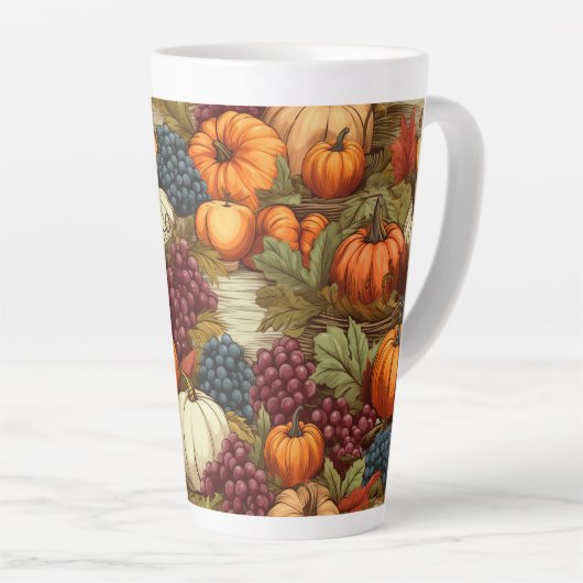 Tasse Latte Récolte d'automne (Angle droit)