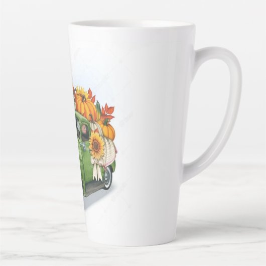 Tasse Latte Récolte d'automne dans un camion vert (Droite)