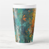 Tasse Latte Récolte d'automne Turquoise rouille or Abstrait (Devant)