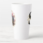 Tasse Latte Récolte de monogramme floral (Devant)