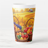 Tasse Latte récolte d'oranges d'automne dorées, (Devant)