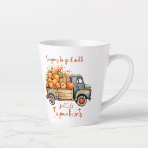 Tasse Latte Récolte reconnaissante – Chanter pour Dieu avec la