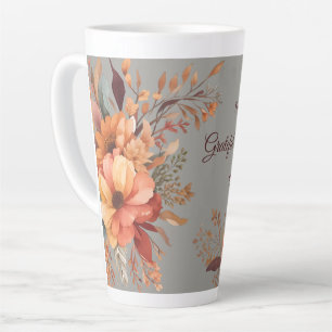 Tasse Latte Reconnaissant bénis Fleuris Action de grâce