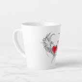 Tasse Latte Red Angel Coeur avec ailes (Angle gauche)