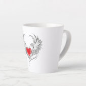 Tasse Latte Red Angel Coeur avec ailes (Angle droit)