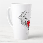 Tasse Latte Red Angel Coeur avec ailes (Angle gauche)