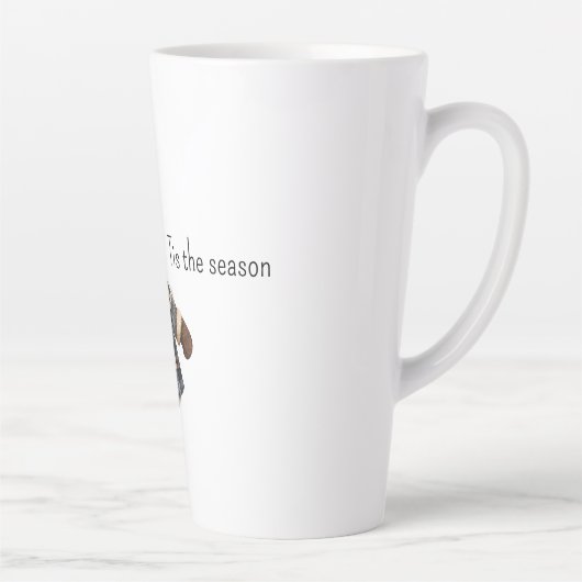 Tasse Latte Red Blue Plaid Christmas Snowman (Droite)