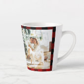 Tasse Latte Red Buffalo Plaid & Collage Photo Avec Initiale (Droite)