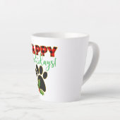 Tasse Latte Red Buffalo Plaid Empreinte de patte Christmas (Angle droit)