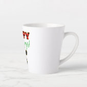 Tasse Latte Red Buffalo Plaid Empreinte de patte Christmas (Droite)